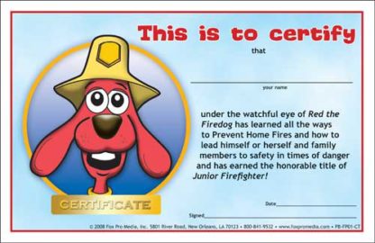 prevent home fires certificate