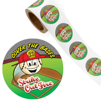 Cover the Bases Strike Out Fire Stickers for Safety Programs