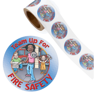 Team Up for Fire Safety Stickers
