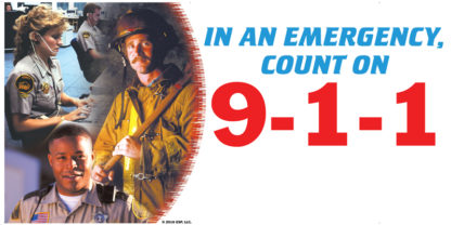 "In An Emergency, Count on 9-1-1" Banner