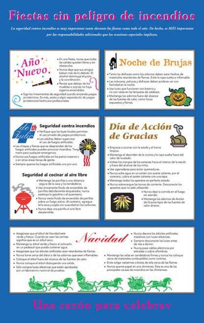 Holiday Fire Safety Pamphlet in Spanish