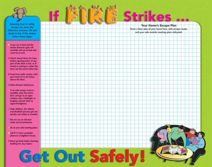"If Fire Strikes... Get Out Safely!" Escape Plan Poster