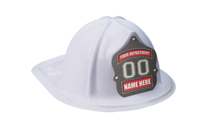 white fire district hats for children