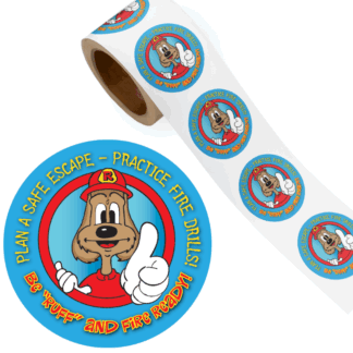 Plan a Safe Escape and Practice Fire Drills Stickers with Red the Fire Dog