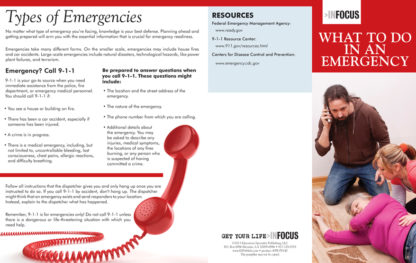 InFocus: What to do in an Emergency Pamphlet