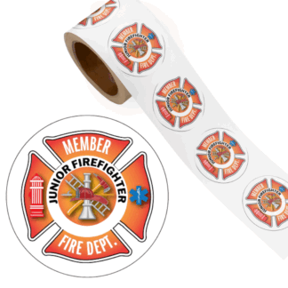 Maltese Cross Junior Firefighter Sticker Badges