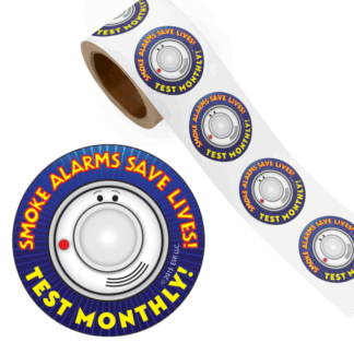 Smoke Alarm Stickers for Kids Featuring Alert Bert
