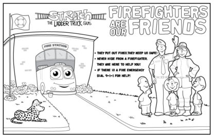 firefighters coloring poster