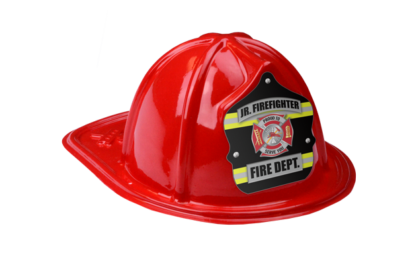 Classic red plastic firefighter hats