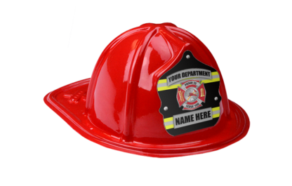 Personalized red plastic firefighter hats