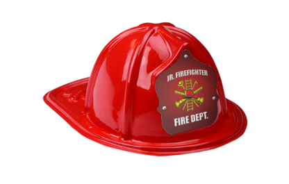Deep Red Shield with Tools Fire Hats