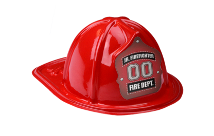Jr Firefighter Red Leather Fire Hat