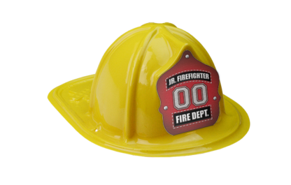 yellow plastic firefighter hat for kids