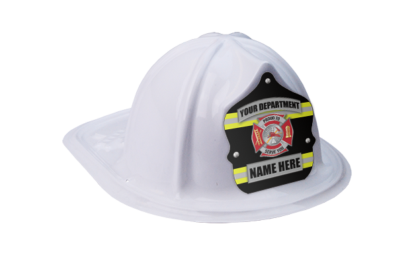 Personalized white plastic firefighter hats
