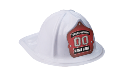 white fire hats with personalized shield for kids
