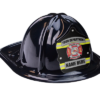 Personalized black plastic firefighter hats