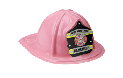 Personalized pink plastic firefighter hats