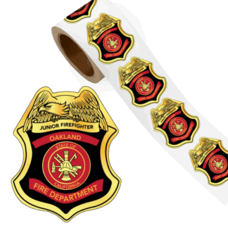 Custom Junior Firefighter Foil Sticker Badges