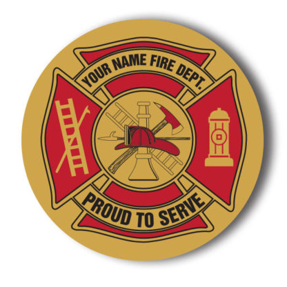 Custom Maltese Cross - Proud to Serve Stick-on Foil Badge (Gold)