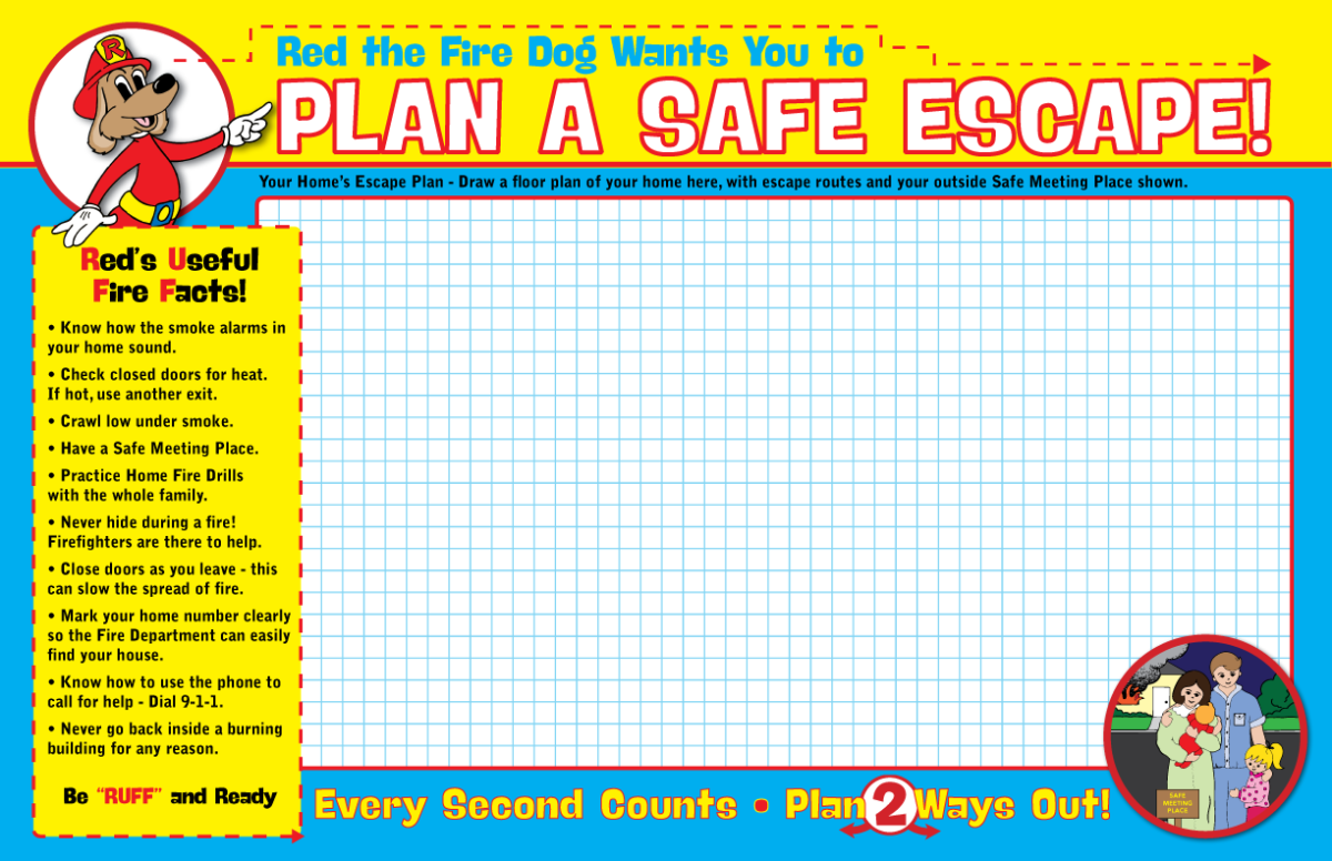 Plan A Safe Escape Grid Poster For Kids Fire Safety For Life