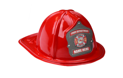 Custom red fire helmets