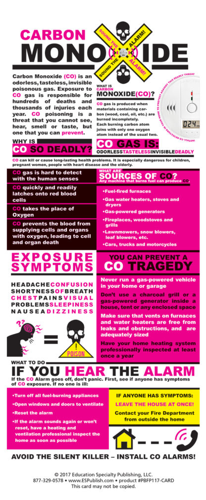 Carbon Monoxide Safety Presentation Cards