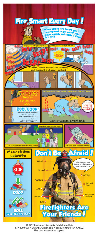 fire safety information card for children