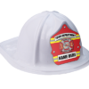 white plastic fire hats