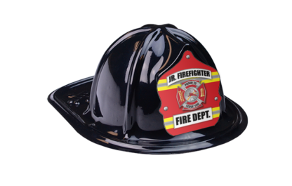 Black Junior Firefighter Stripes Hat