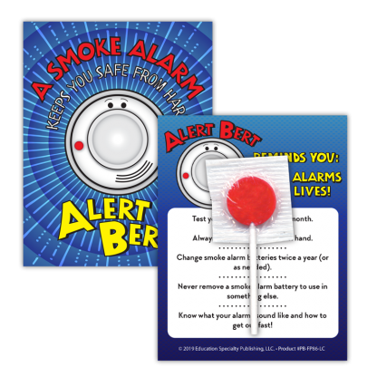 smoke alarm safety lollipop card