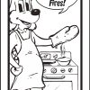 kitchen fire safety coloring bookmark