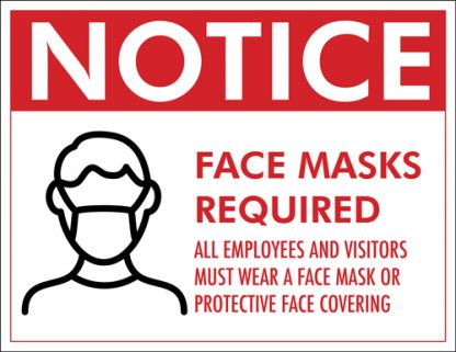 COVID-19: Face Mask Required Plastic Sign