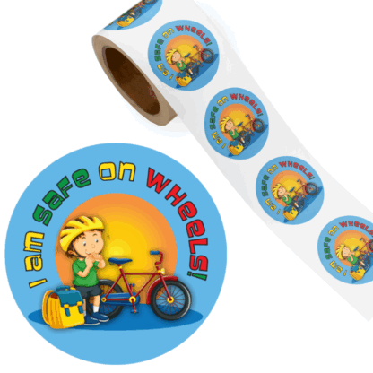I Am Safe on Wheels Bike Safety Stickers for Kids