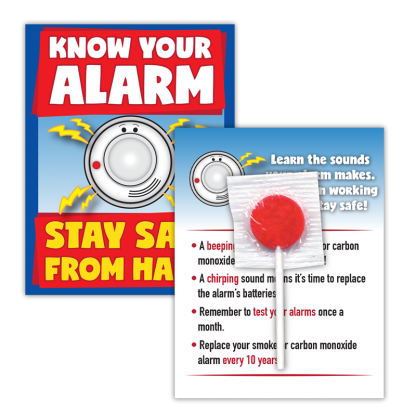 fire prevention week lollipop card