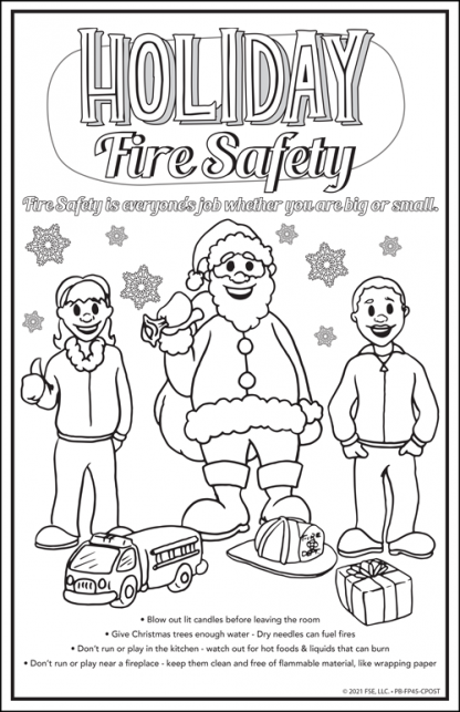 Holiday Fire Safety Color Me Poster