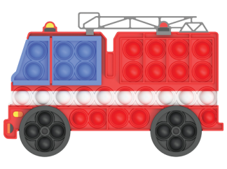 Custom Fire Truck Pop It Bubble Sensory Fidget Toy