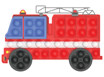 Custom Fire Truck Pop It Bubble Sensory Fidget Toy