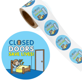 Closed Doors Save Lives Stickers