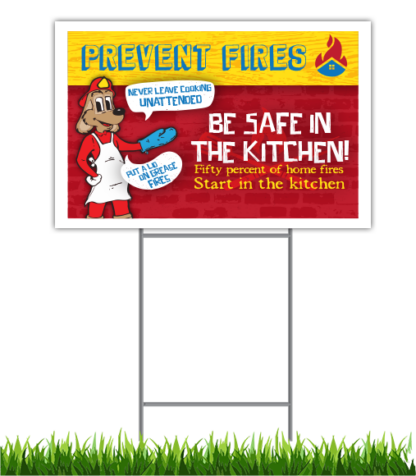 cooking safety fire prevention yard signs