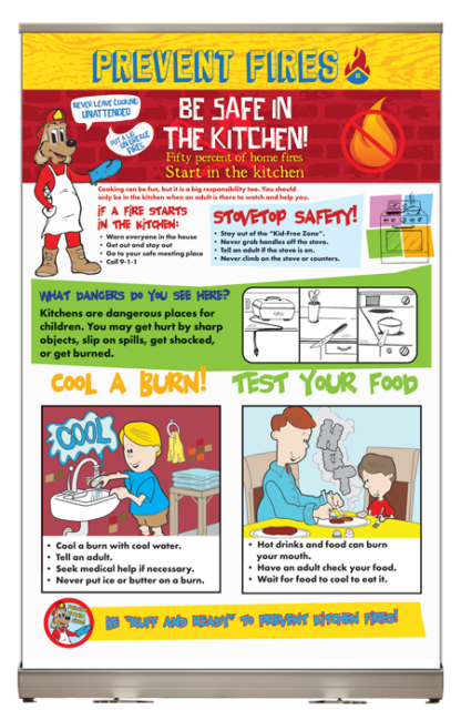 cooking safety fire prevention tabletop display