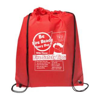 Be Fire Ready Every Day Drawstring Bags with Fire Safety Tips
