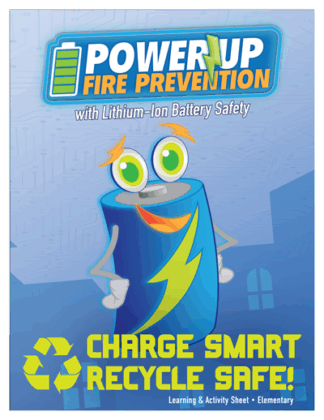 Lithium Battery Safety Activity Sheets Fire Prevention Week Workbook for Kids