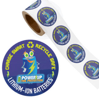 2025 Fire Prevention Week Stickers Lithium Battery Safety