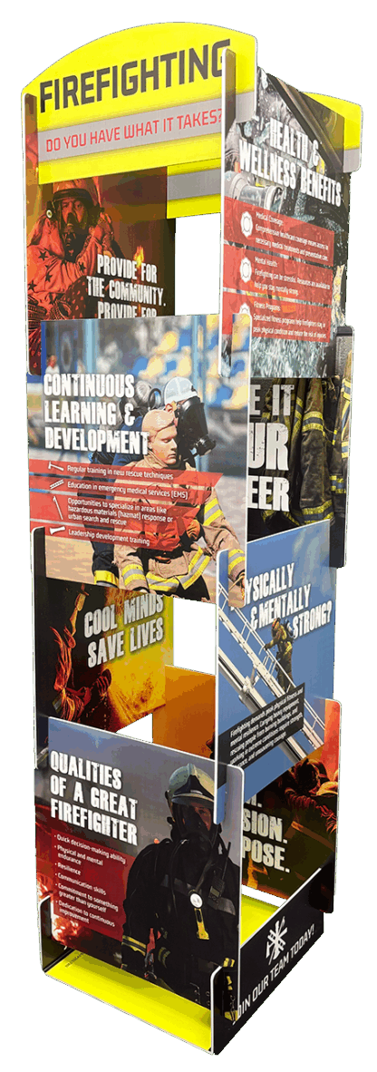 Fire Dept Recruitment Tabletop Tower Display