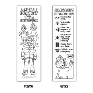 "Fire-Safe Every Day With The Fire Safety Squad" Color Me Bookmark
